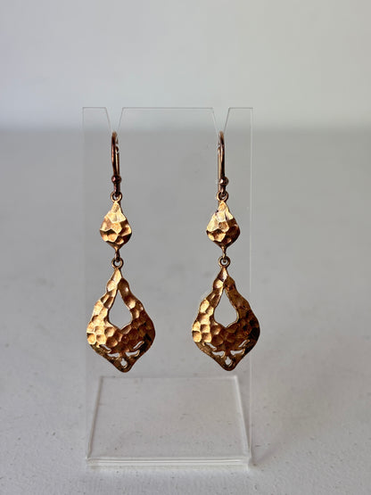 Nicole Fendel rose gold hammered earrings