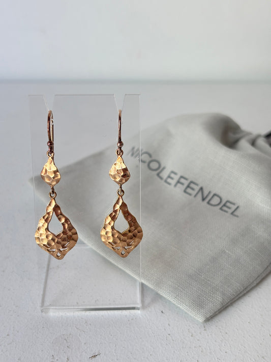 Nicole Fendel rose gold hammered earrings