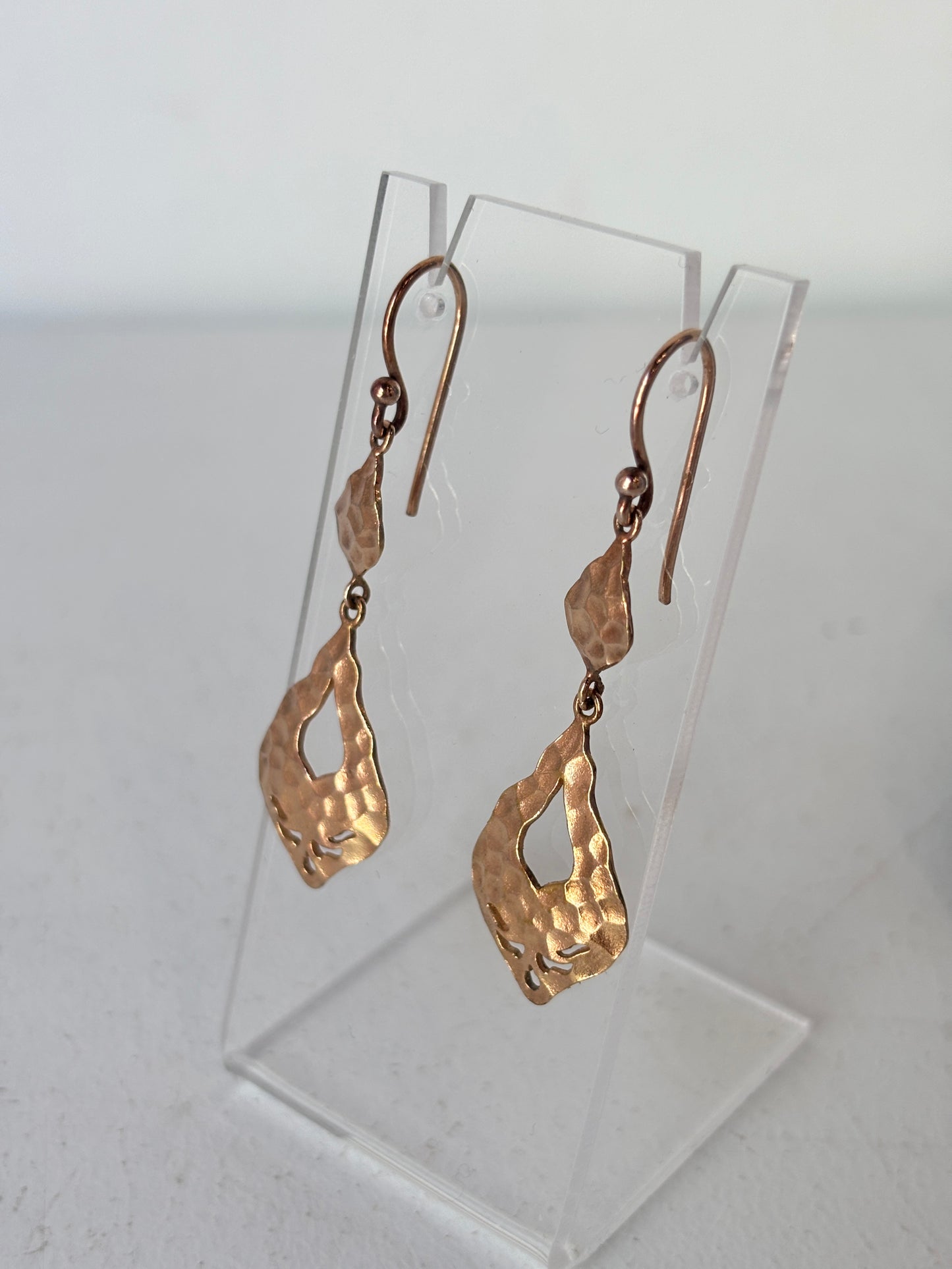 Nicole Fendel rose gold hammered earrings