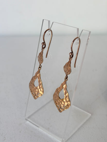 Nicole Fendel rose gold hammered earrings