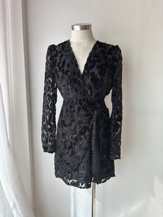 Self Portrait metallic leopard dress ~ size 8