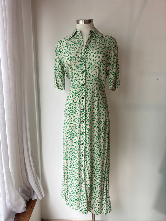 Ganni green tea dress ~ size 34 (au 6-8)