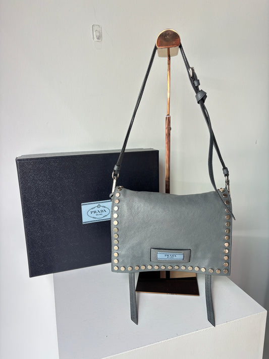 Prada 'Etiquette' smoke blue crossbody bag