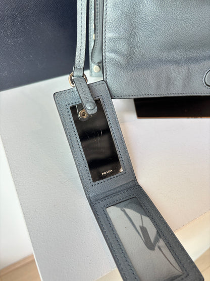 Prada 'Etiquette' smoke blue crossbody bag