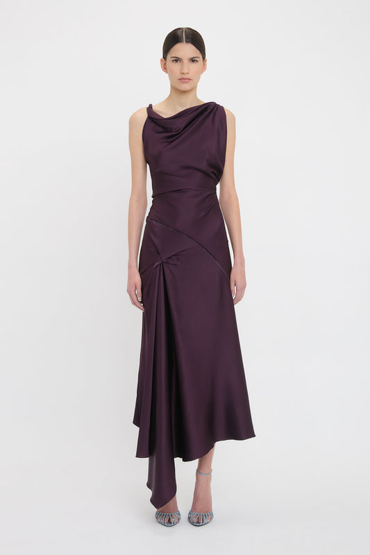 Victoria Beckham Draped Asymmetric gown ~ sz 12
