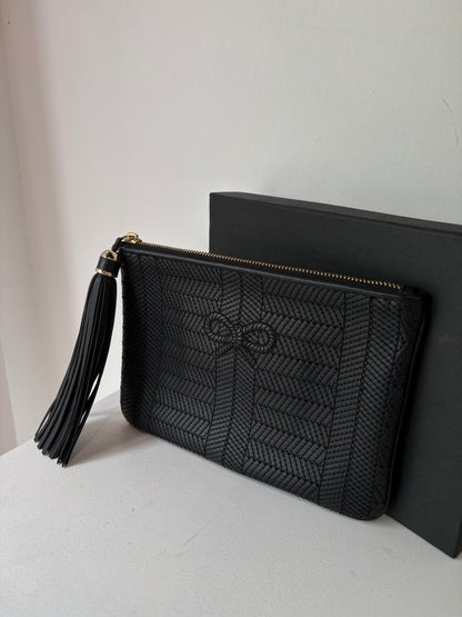 Anya Hindmarch black 'Neeson' woven pouch