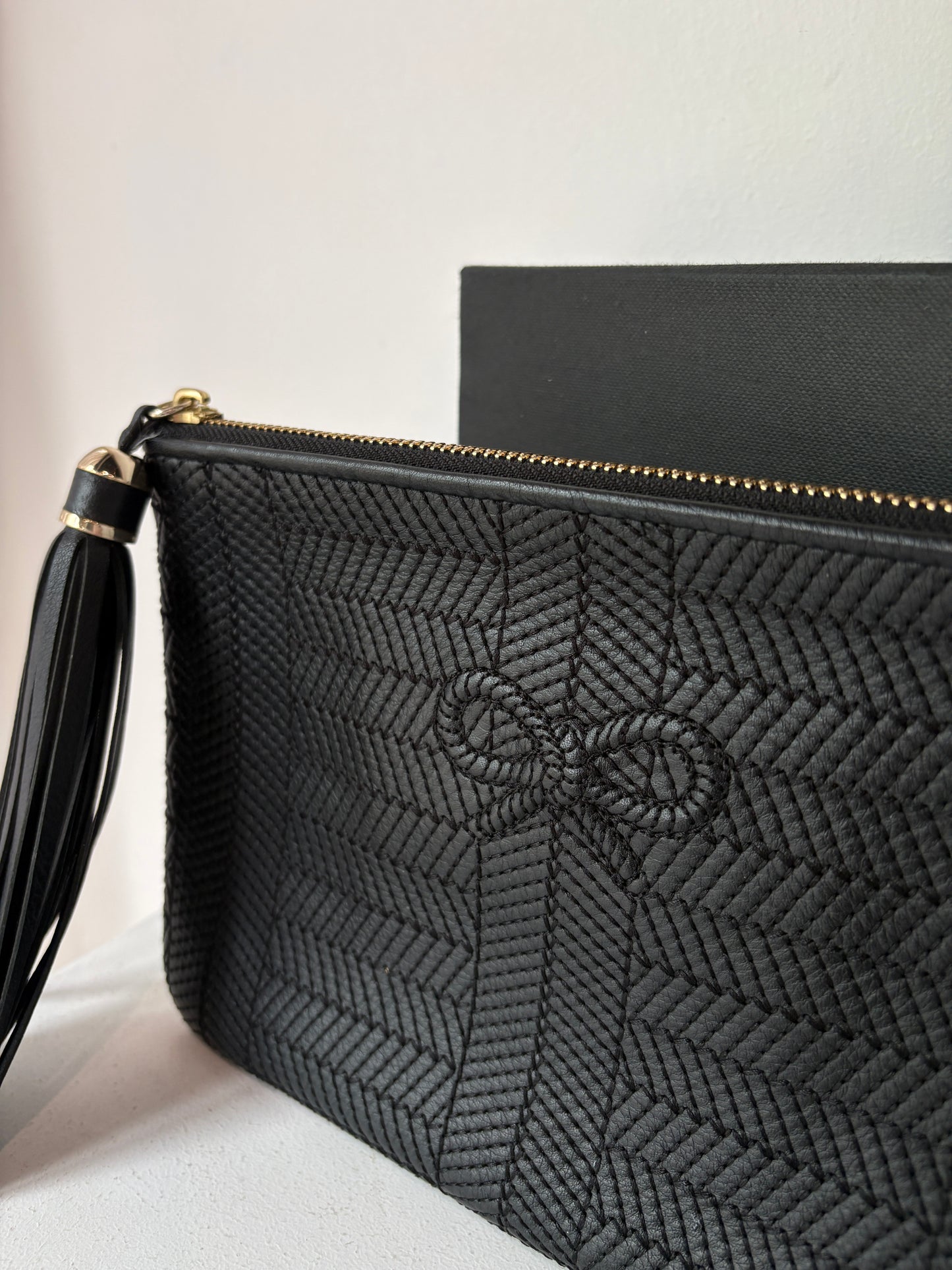 Anya Hindmarch black 'Neeson' woven pouch
