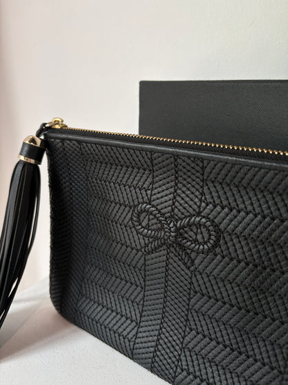 Anya Hindmarch black 'Neeson' woven pouch