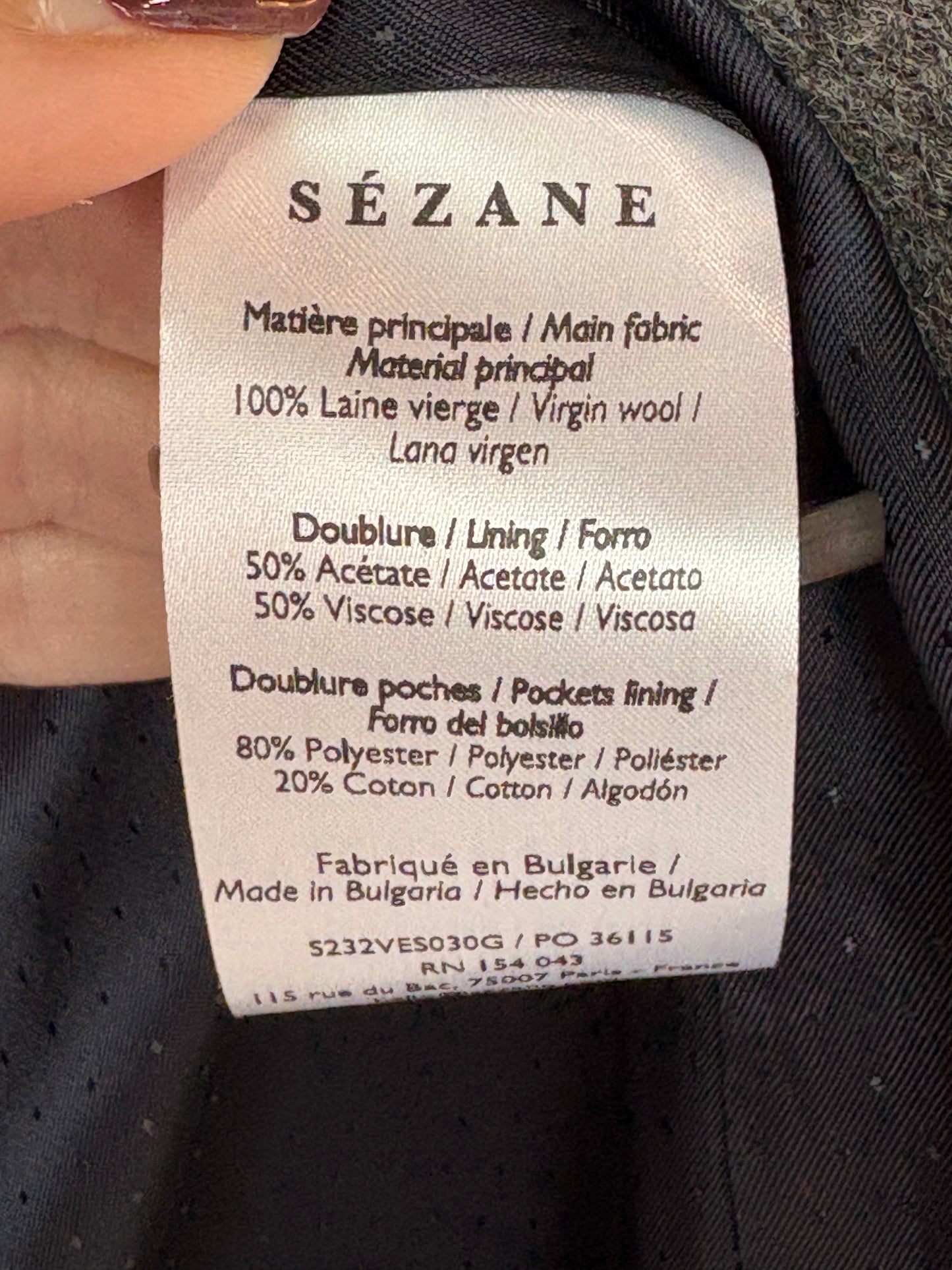 Sézane 'Michele' Blazer ~ size 36 (au 8)