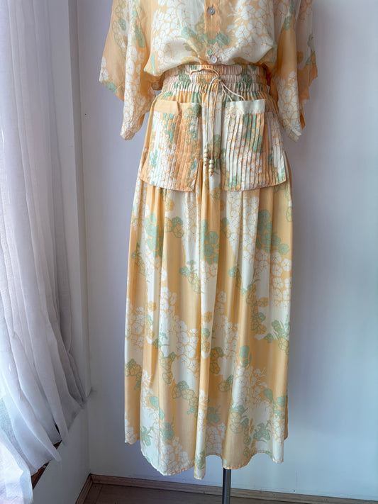 Flannel silk maxi skirt ~ size 1 (au 10)
