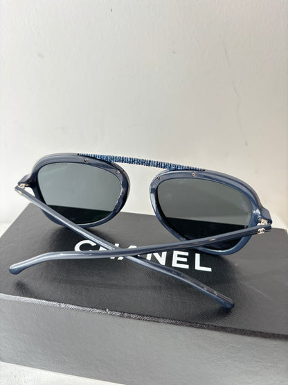 Chanel navy Aviator '5381A' sunglasses