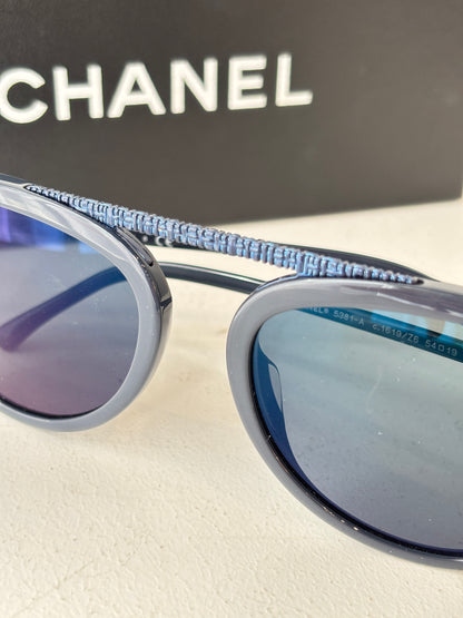 Chanel navy Aviator '5381A' sunglasses