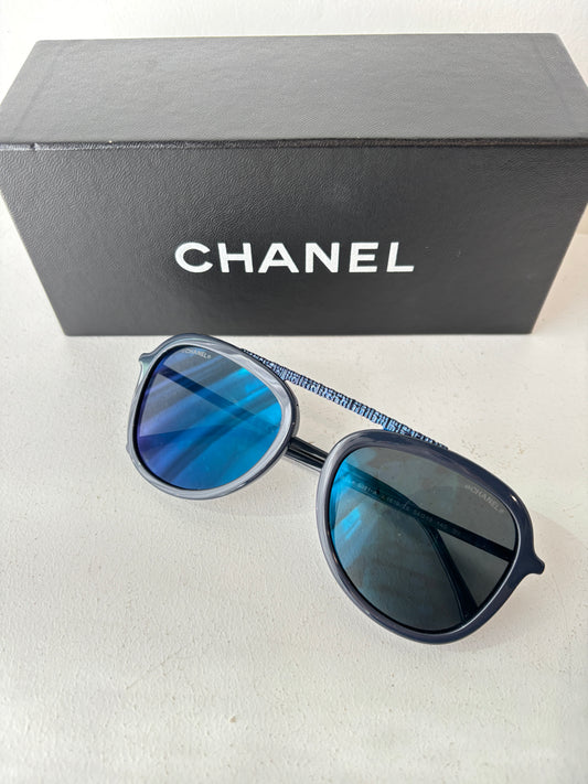 Chanel navy Aviator '5381A' sunglasses
