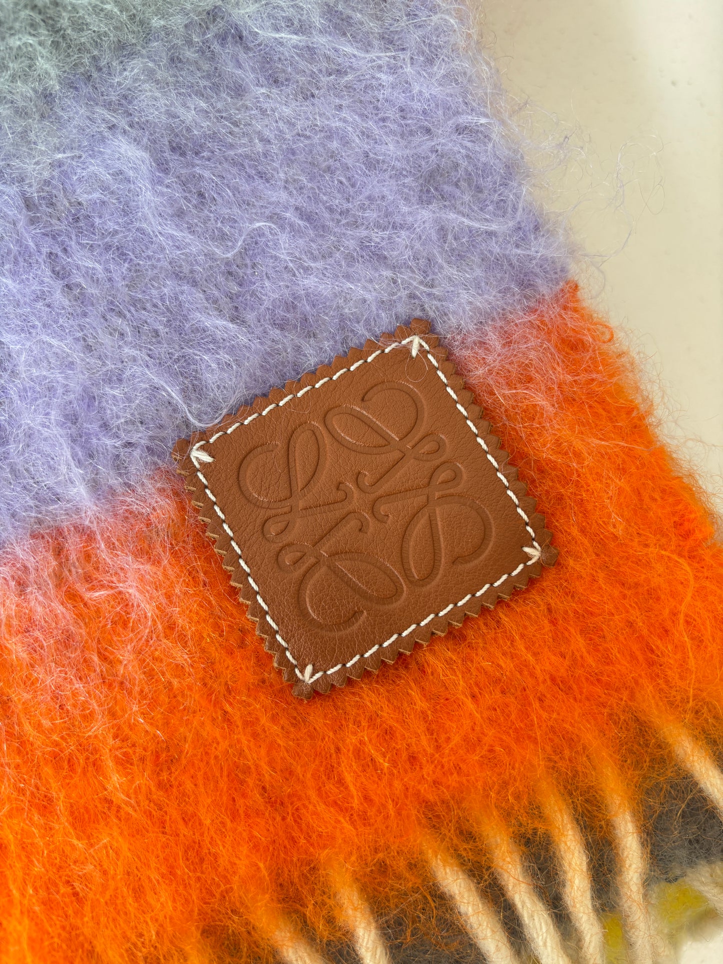 Loewe 'Logo Applique Fringed' Scarf