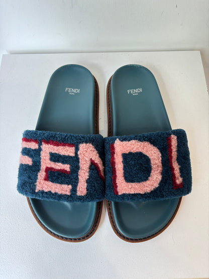 Fendi 'Shearling' Slides ~ size 37