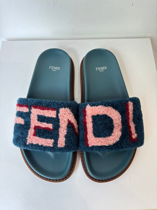 Fendi 'Shearling' Slides ~ size 37