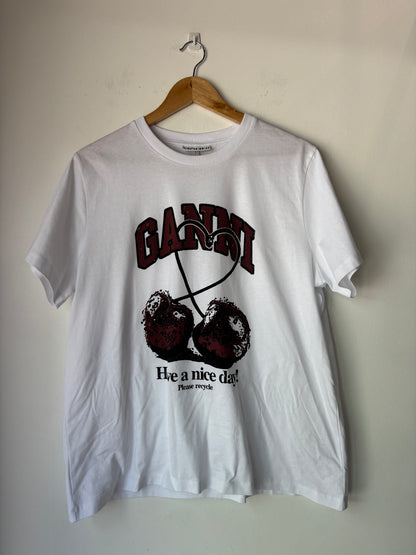 Ganni 'Cherry' Tshirt ~ size Large