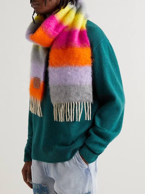 Loewe 'Logo Applique Fringed' Scarf