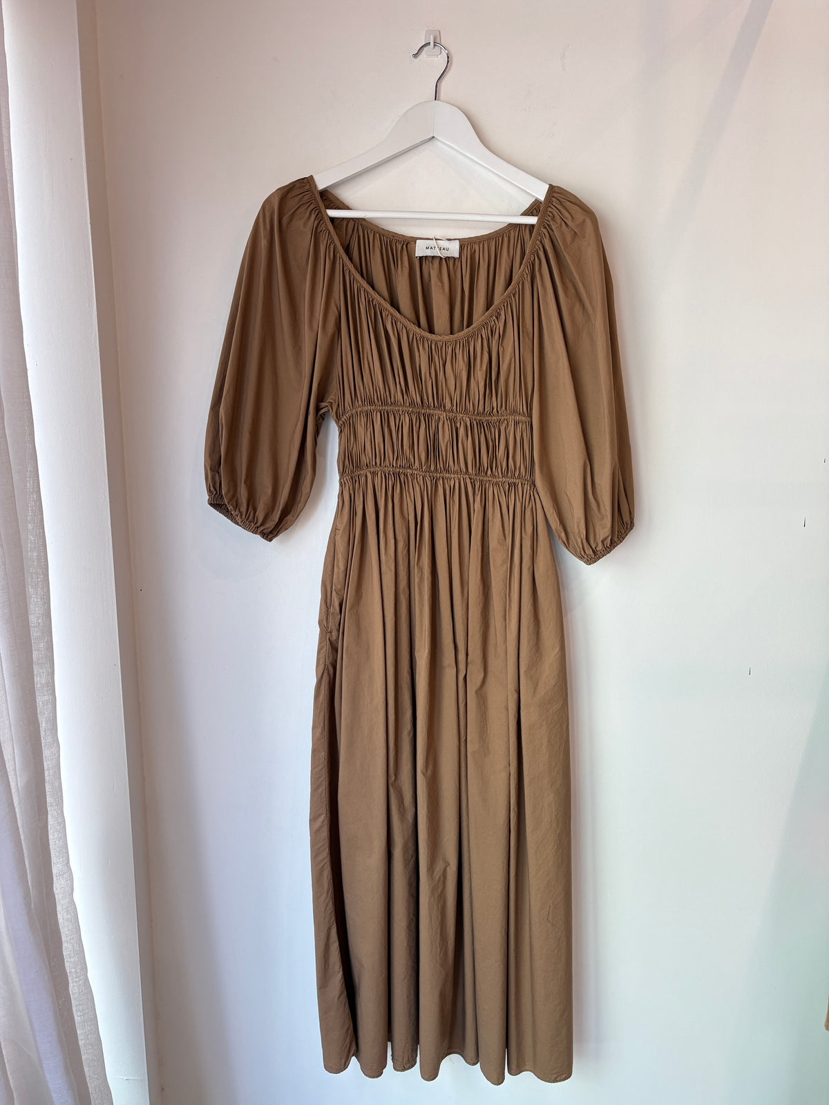Matteau Gathered Midi Dress ~ size 3 (au 10)