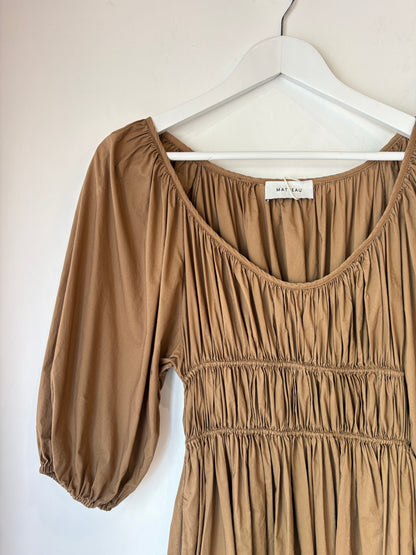 Matteau Gathered Midi Dress ~ size 3 (au 10)