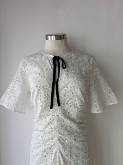 Ganni 'Broderie Anglaise' Dress ~ size 38 (au 10)