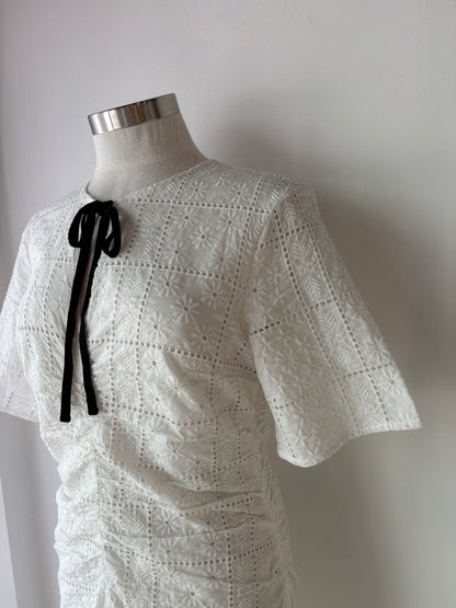Ganni 'Broderie Anglaise' Dress ~ size 38 (au 10)