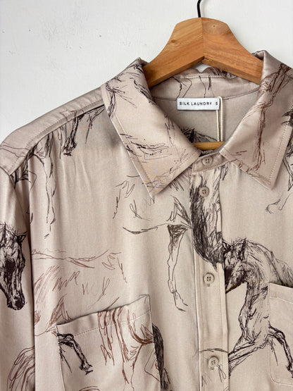 Silk Laundry 'Boyfriend' Shirt ~ size small