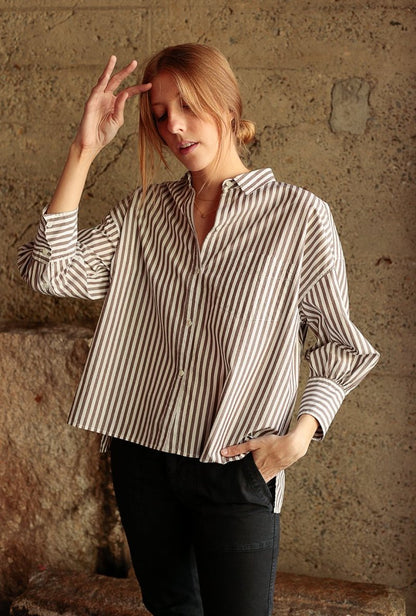 Nili Lotan Stripe Shirt ~ size Large