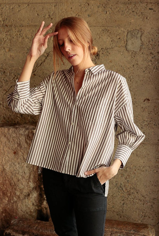 Nili Lotan Stripe Shirt ~ size Large