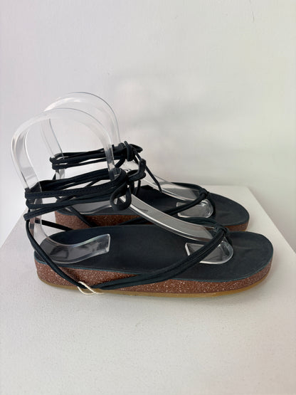 Flannel Wrap Sandals ~ size 39