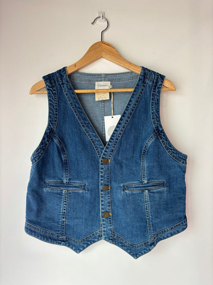 Flannel Denim Vest ~ size 4 (au 14)
