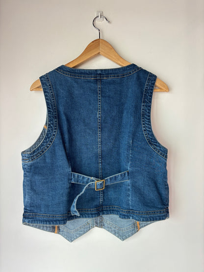 Flannel Denim Vest ~ size 4 (au 14)