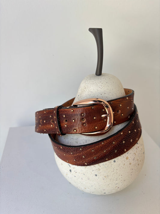 B.Belt leather studded belt ~ size 90-Medium