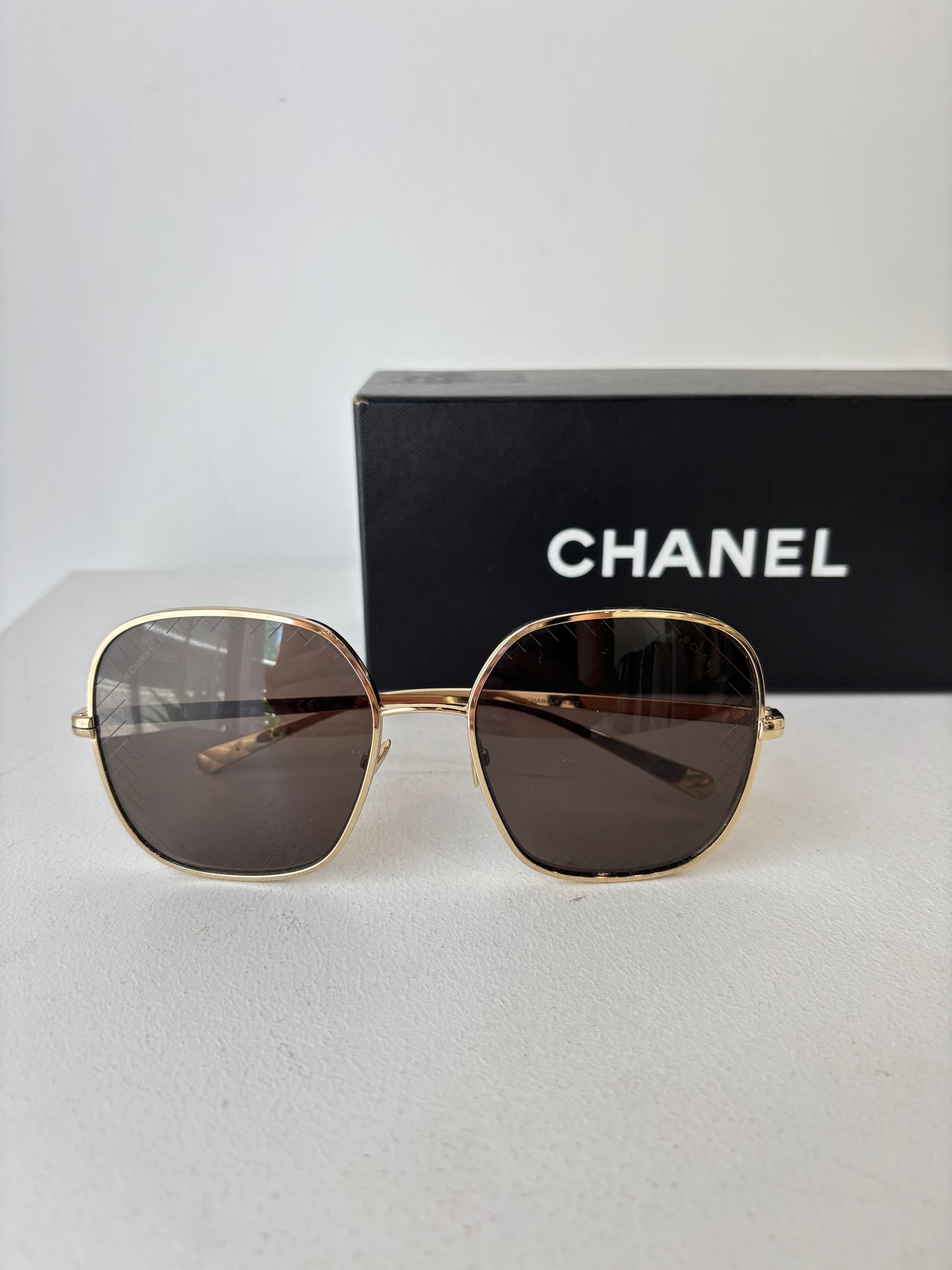Chanel gold rim sunglasses