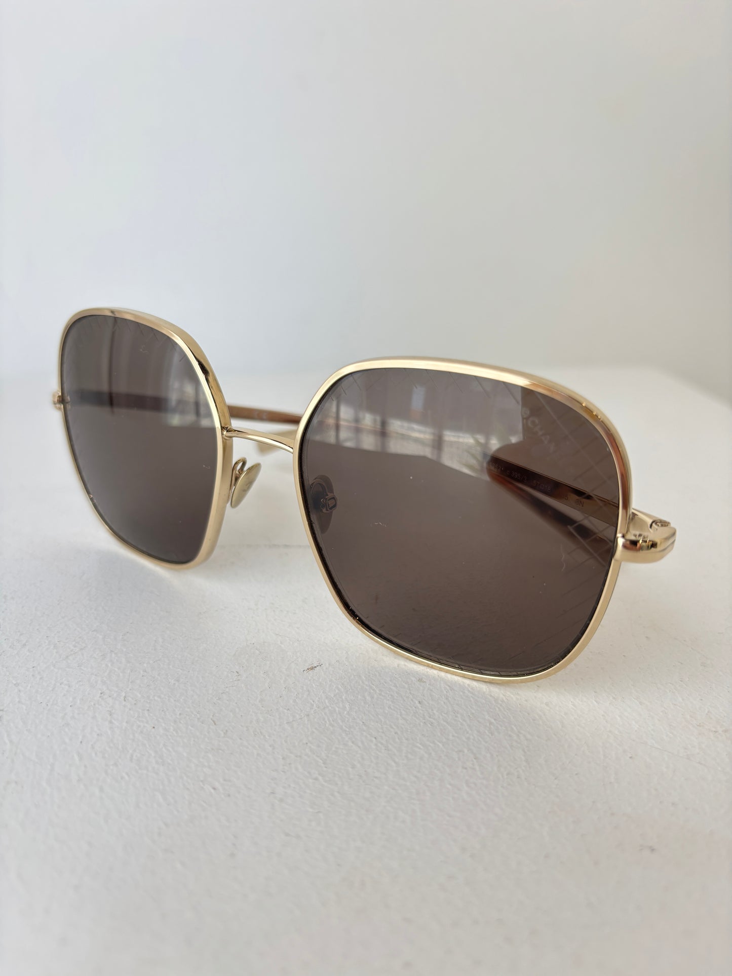 Chanel gold rim sunglasses