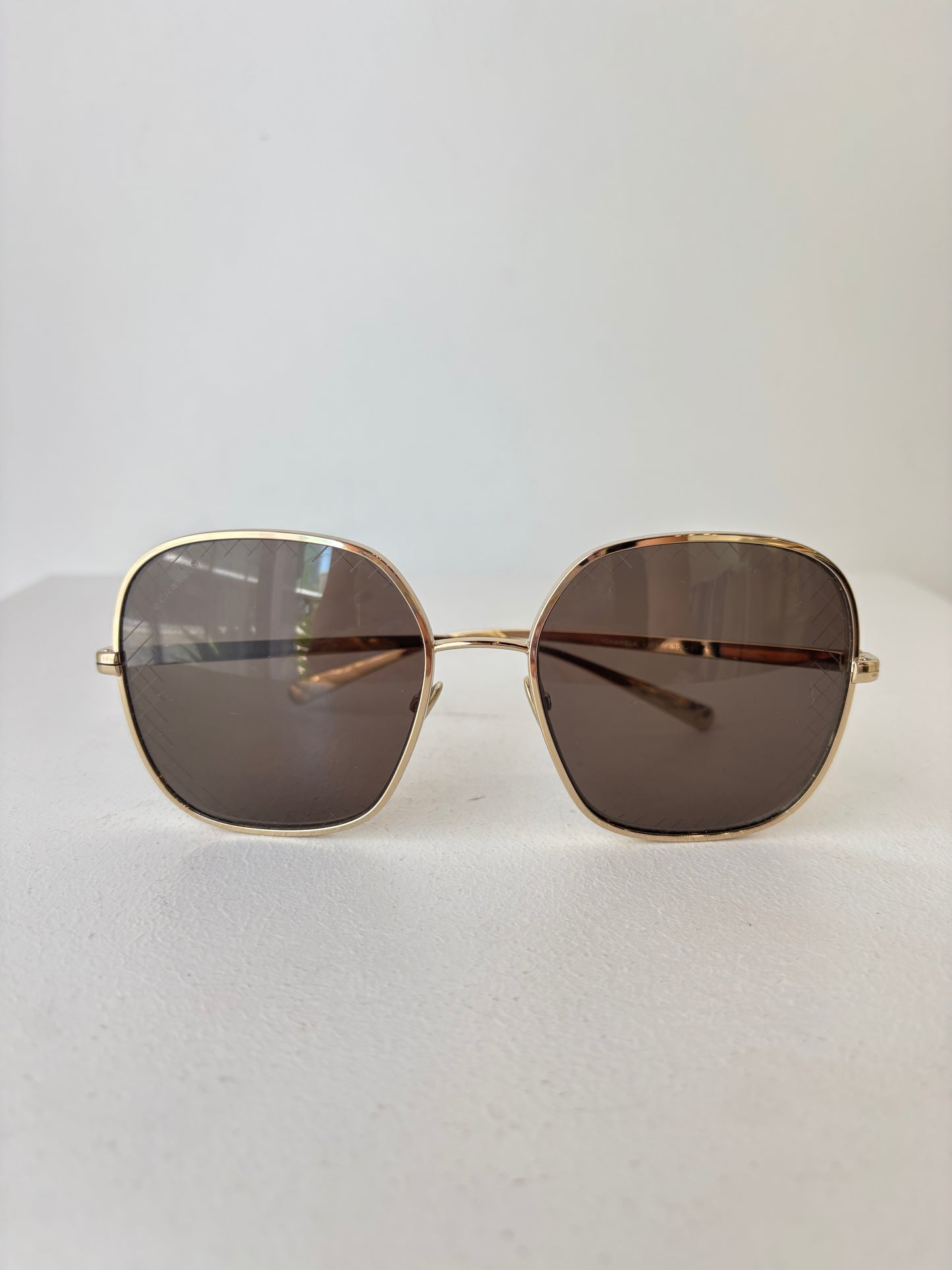 Chanel gold rim sunglasses