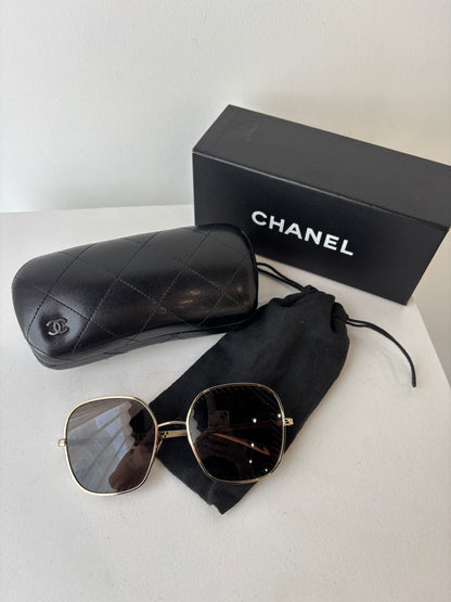 Chanel gold rim sunglasses
