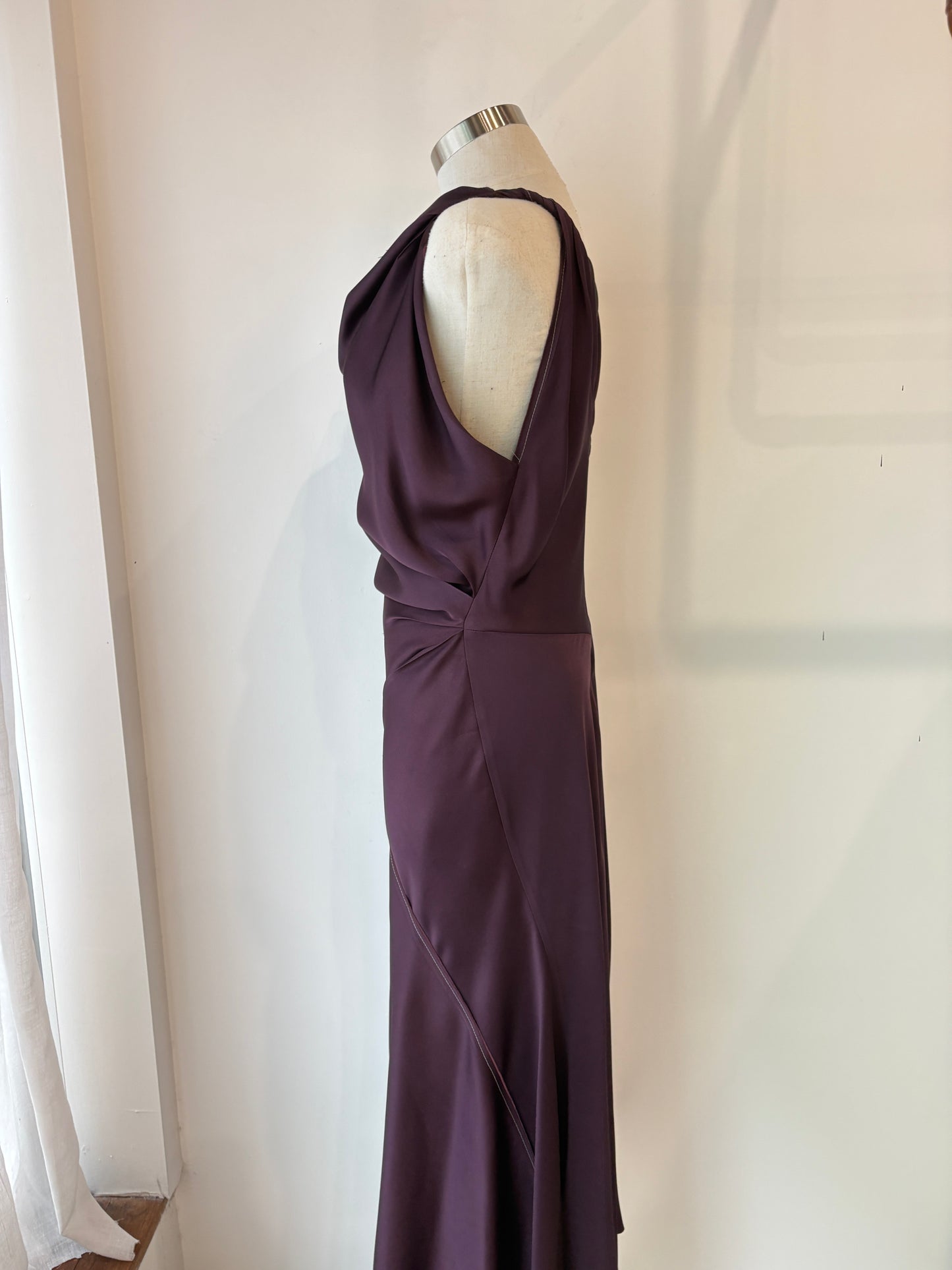 Victoria Beckham Draped Asymmetric gown ~ sz 12