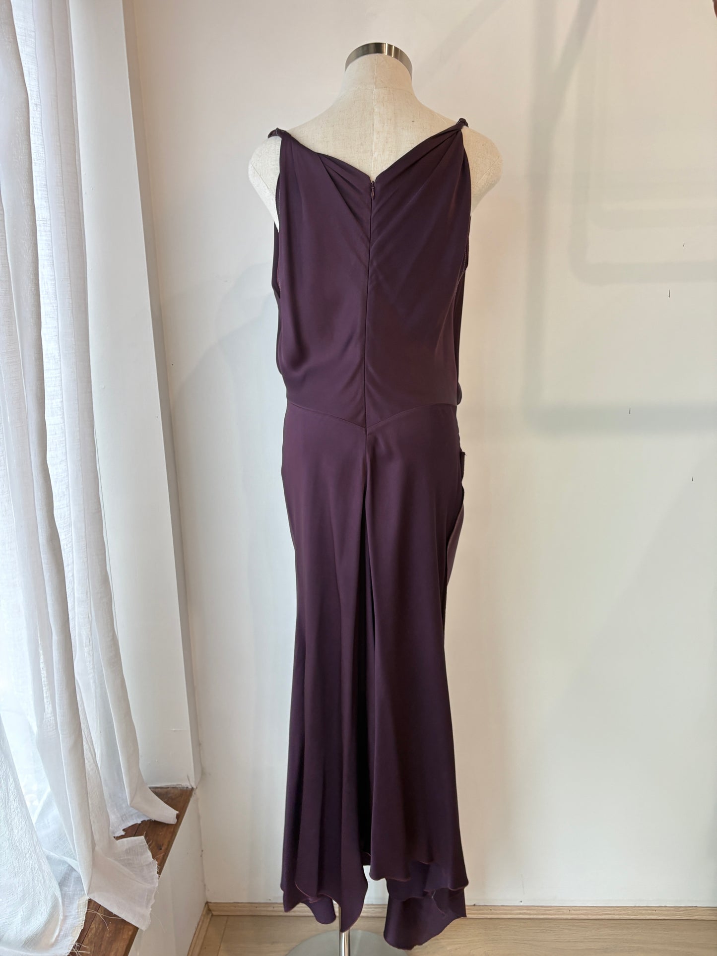 Victoria Beckham Draped Asymmetric gown ~ sz 12