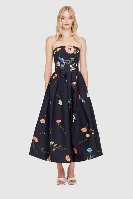 Leo Lin 'In the Fields' bustier midi gown ~ size 10