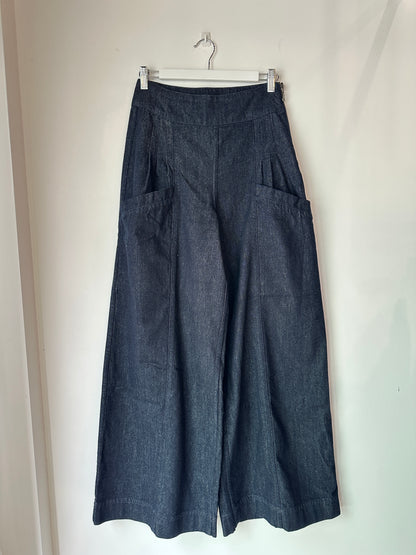 Flannel Pleated Jeans ~ size 0 (au 8)