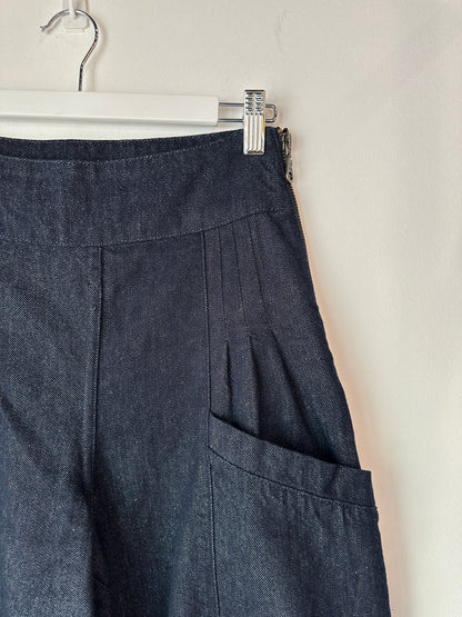 Flannel Pleated Jeans ~ size 0 (au 8)