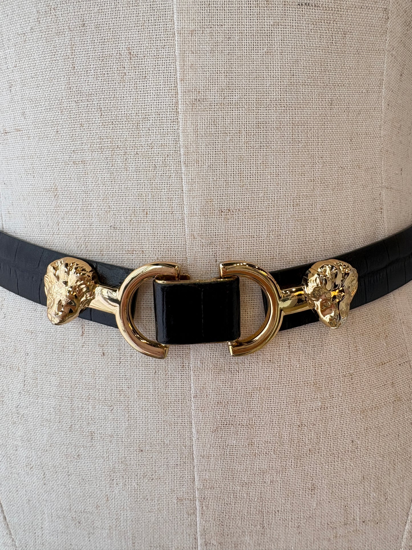 MAJE BLACK EMBOSSED LEATHER BELT - SZ 1