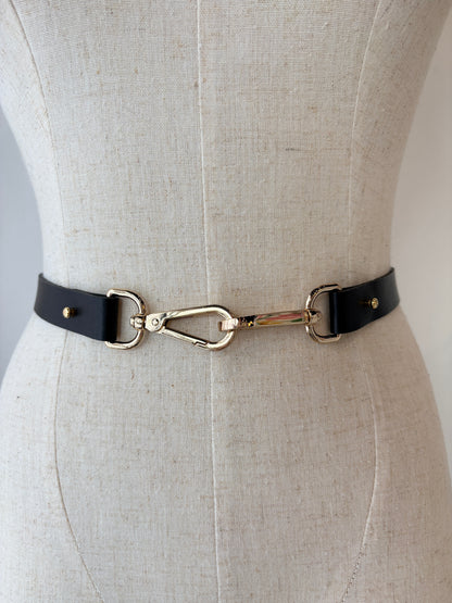 VIKTORIA & WOODS BLACK LEATHER BELT - SZ S/M