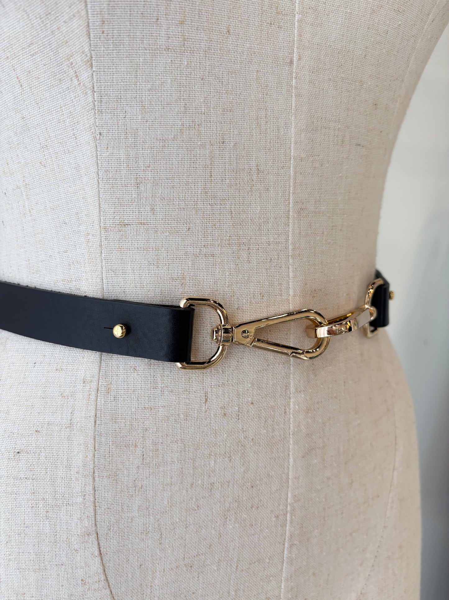 VIKTORIA & WOODS BLACK LEATHER BELT - SZ S/M