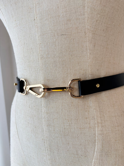 VIKTORIA & WOODS BLACK LEATHER BELT - SZ S/M