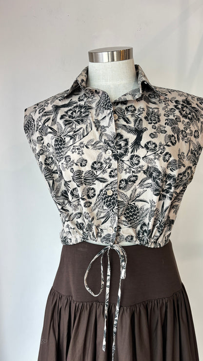 Scanlan Theodore cropped tie shirt ~ size 12