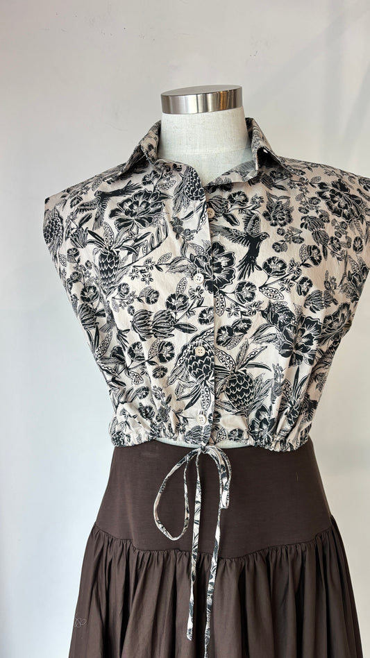 Scanlan Theodore cropped tie shirt ~ size 12