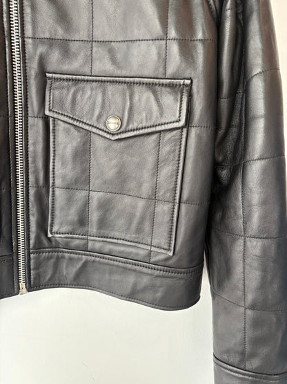 Raiine Grid Stitch Leather Jacket ~ size 36 (au 8)