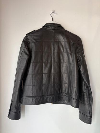 Raiine Grid Stitch Leather Jacket ~ size 36 (au 8)